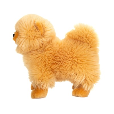 Peluche Spitz Nain Doré - 23 cm signée teddy Hermann, vue de profil Peluche Spitz Nain Doré - 23 cm signée teddy Hermann, vue de profil