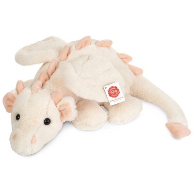 Peluche Dragon Blanc et Rose Fluffy - 32 cm signée Teddy Hermann