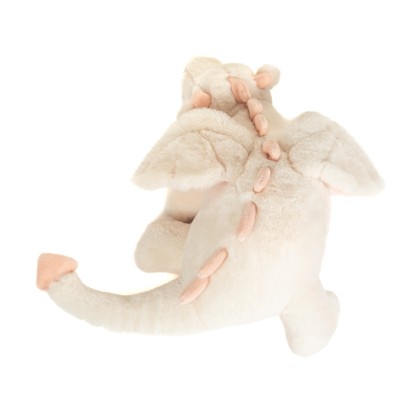 Peluche Dragon Blanc et Rose Fluffy - 32 cm signée Teddy Hermann, vue de dos
