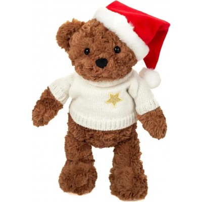 Peluche Ours de NoĂ«l avec Bonnet et Pull Ă Ătoile - 30 cm signĂ©e Teddy Hermann, vue de face Peluche Ours de NoĂ«l avec Bonnet et Pull Ă Ătoile - 30 cm signĂ©e Teddy Hermann, vue de face