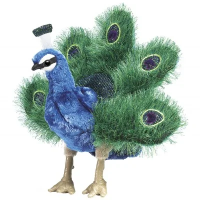 Peluche marionnette Petit Paon