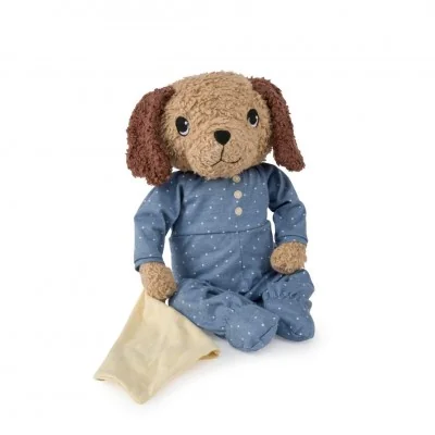 Peluche doudou chien Ticki bleu
