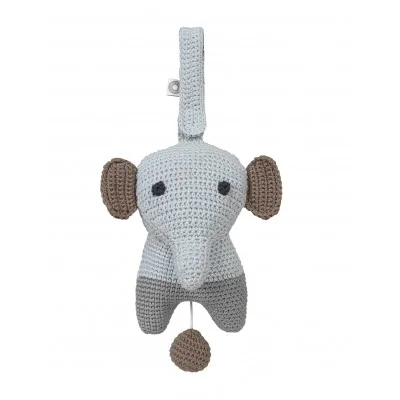 Peluche musicale Hella éléphant gris de la marque Franck & Fischer