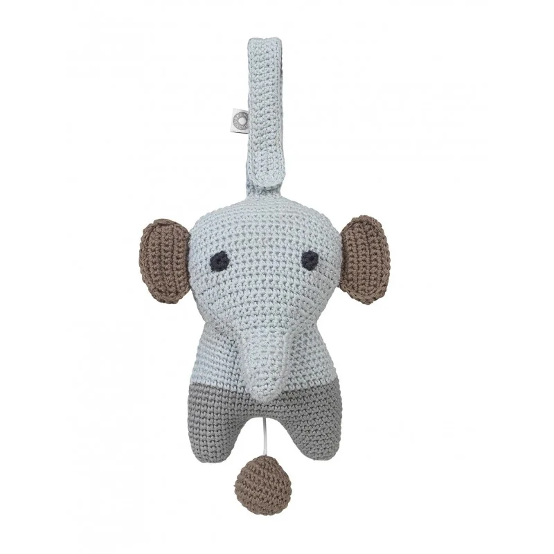 Peluche musicale Hella éléphant gris de la marque Franck & Fischer Peluche musicale Hella éléphant gris de la marque Franck & Fischer