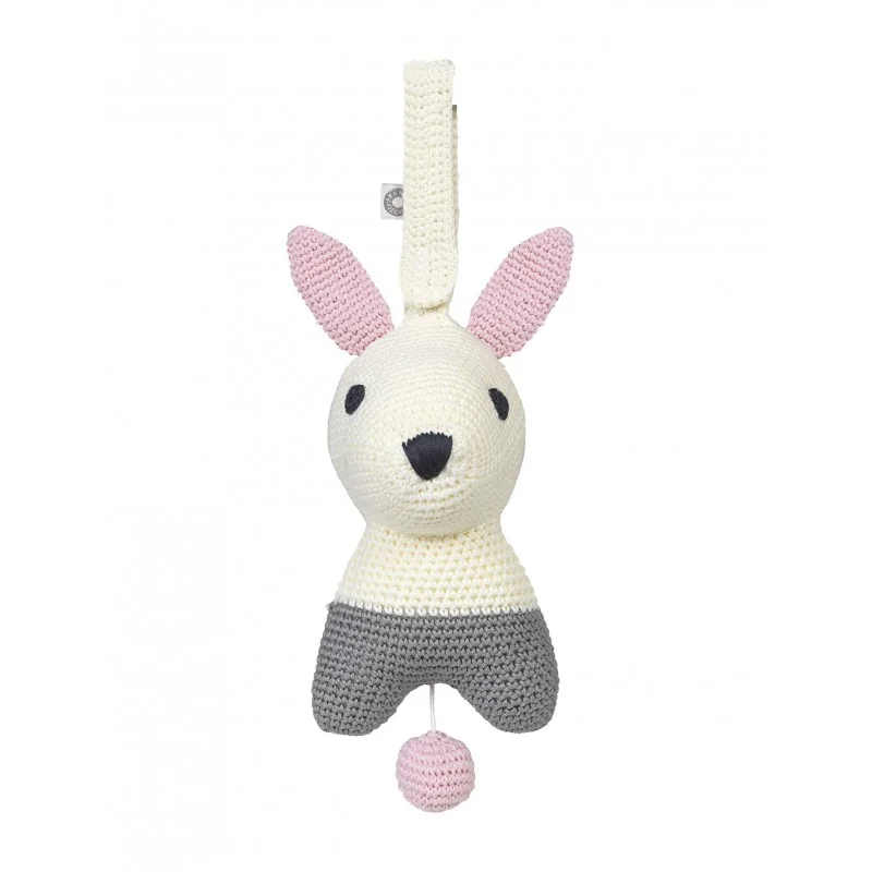 Peluche musicale Hella lapin blanc de la marque Franck & Fischer Peluche musicale Hella lapin blanc de la marque Franck & Fischer