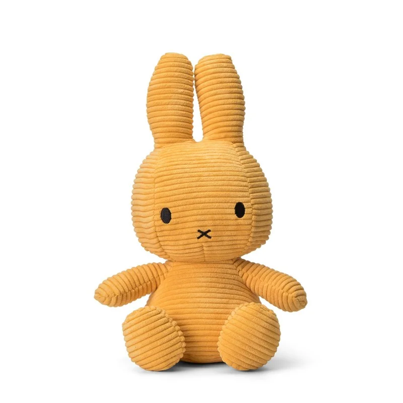 Peluche Miffy velours côtelé jaune - 33 cm