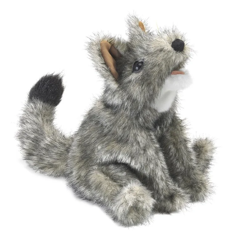 Peluche marionnette Petit Coyote signée Folkmanis