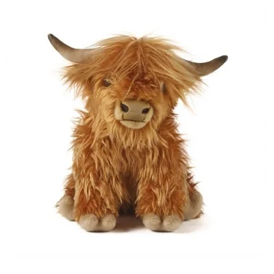 Peluche vache Highland Sonore - 32cm signée Living Nature