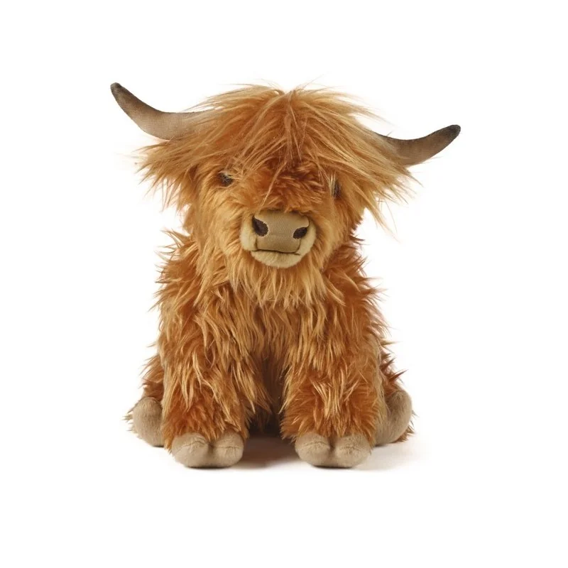 Peluche vache Highland Sonore - 32cm signée Living Nature