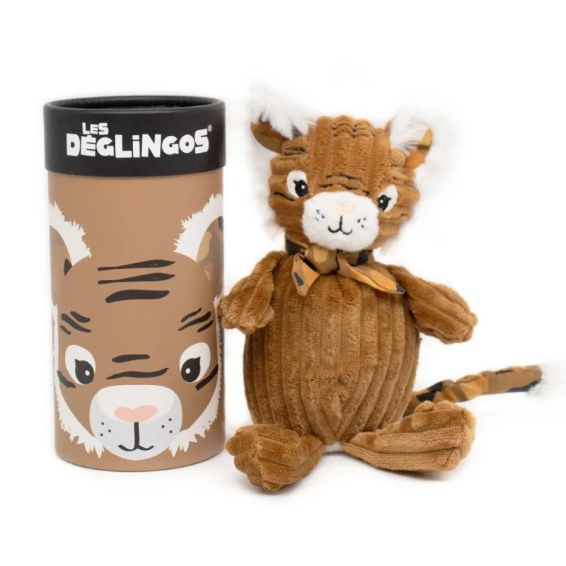 Peluche en boîte Petit Simply Speculos le tigre de la marque Les Deglingos Peluche en boîte Petit Simply Speculos le tigre de la marque Les Deglingos