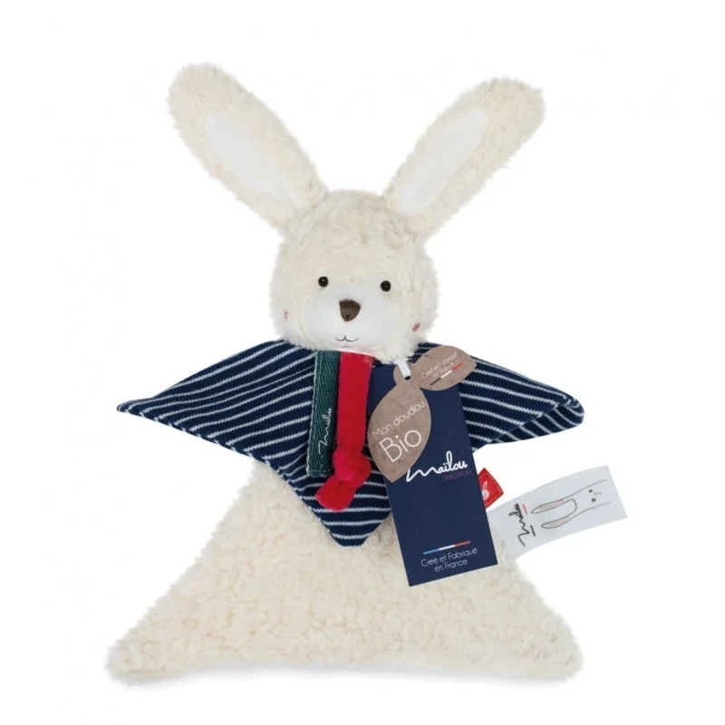 Doudou lapin en coton biologique - 22 cm signé Mailou Tradition Doudou lapin en coton biologique - 22 cm signé Mailou Tradition