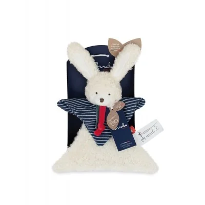Doudou lapin en coton biologique - 22 cm signé Mailou Tradition sur une jolie carte Doudou lapin en coton biologique - 22 cm signé Mailou Tradition sur une jolie carte
