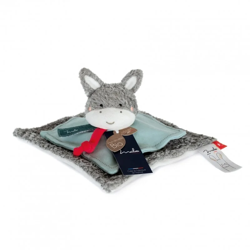 Doudou âne en coton biologique - 25 cm signé Mailou Tradition Doudou âne en coton biologique - 25 cm signé Mailou Tradition