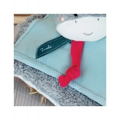 Gros plan sur Doudou âne en coton biologique - 25 cm signé Mailou Tradition Gros plan sur Doudou âne en coton biologique - 25 cm signé Mailou Tradition