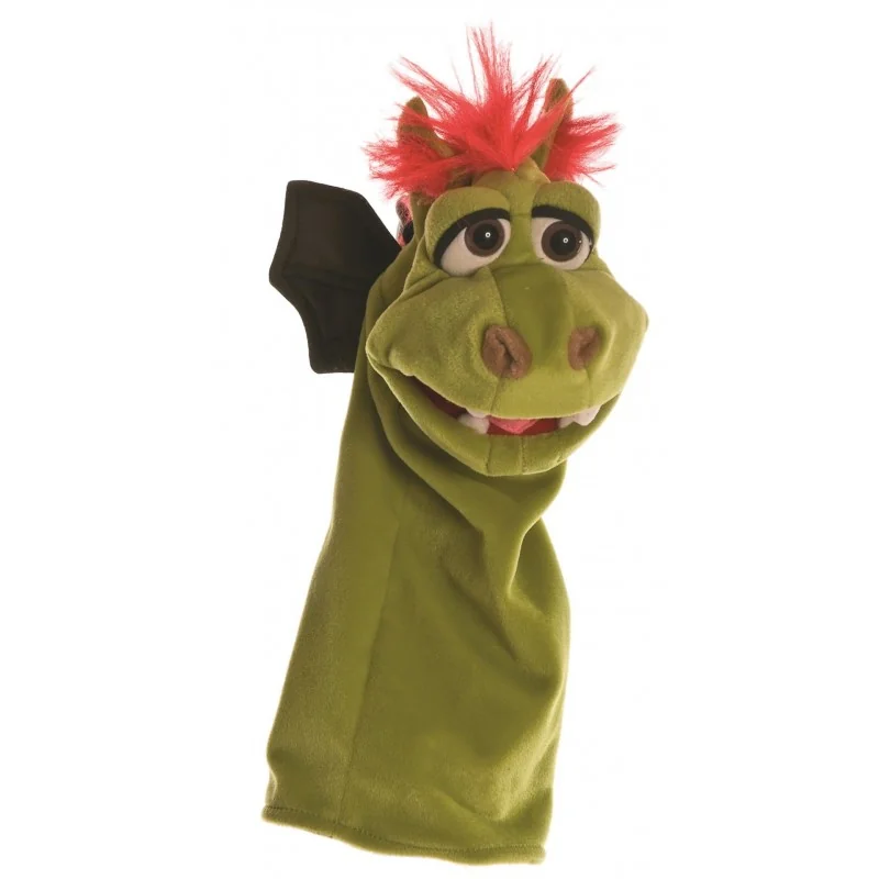 Peluche marionnette Gregor le dragon - 35 cm signée Living Puppets