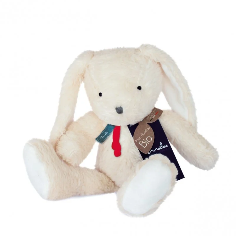 Peluche Lapin en coton biologique - 30 cm signée Mailou Tradition Peluche Lapin en coton biologique - 30 cm signée Mailou Tradition