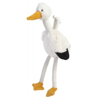 Peluche musicale cigogne Sky - 30 cm signée Happy Horse