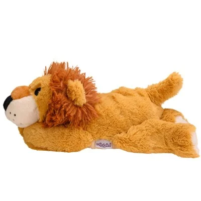 Peluche bouillotte lion signée welliebellies®, vue de profil Peluche bouillotte lion signée welliebellies®, vue de profil