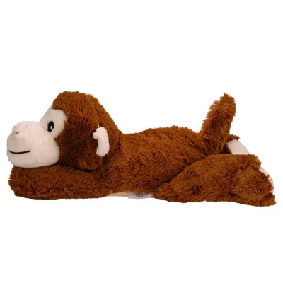 Peluche bouillotte singe signée welliebellies, vue de profil Peluche bouillotte singe signée welliebellies, vue de profil