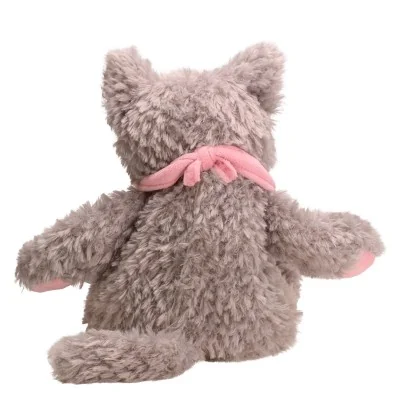 Peluche bouillotte chat signée welliebellies, vue de dos