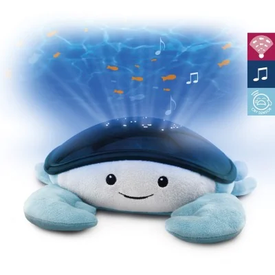 Peluche projecteur océanique Cody le crabe de la marque Zazu Peluche projecteur océanique Cody le crabe de la marque Zazu