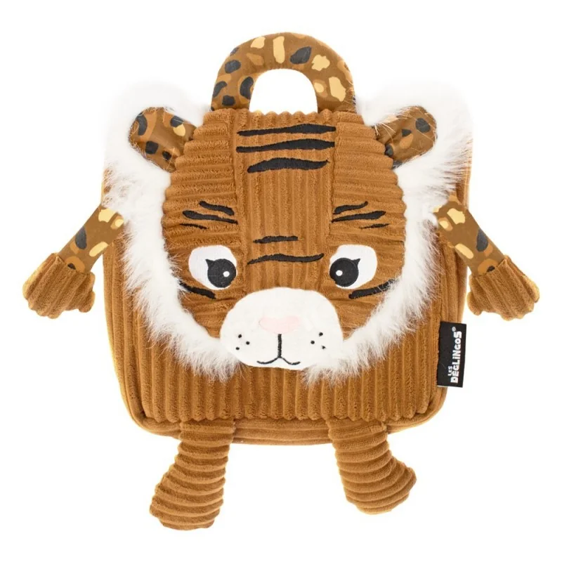 Sac à dos velours Speculos le tigre signé Les Déglingos Sac à dos velours Speculos le tigre signé Les Déglingos