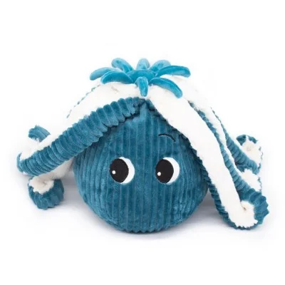 Peluche Ptipotos pieuvre maman bébé bleue signée Les Déglingos Peluche Ptipotos pieuvre maman bébé bleue signée Les Déglingos