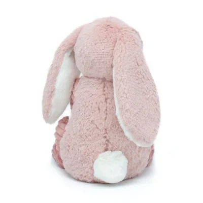 Peluche Ptipotos Toudou le Lapin rose signée Les Déglingos, vue de dos Peluche Ptipotos Toudou le Lapin rose signée Les Déglingos, vue de dos