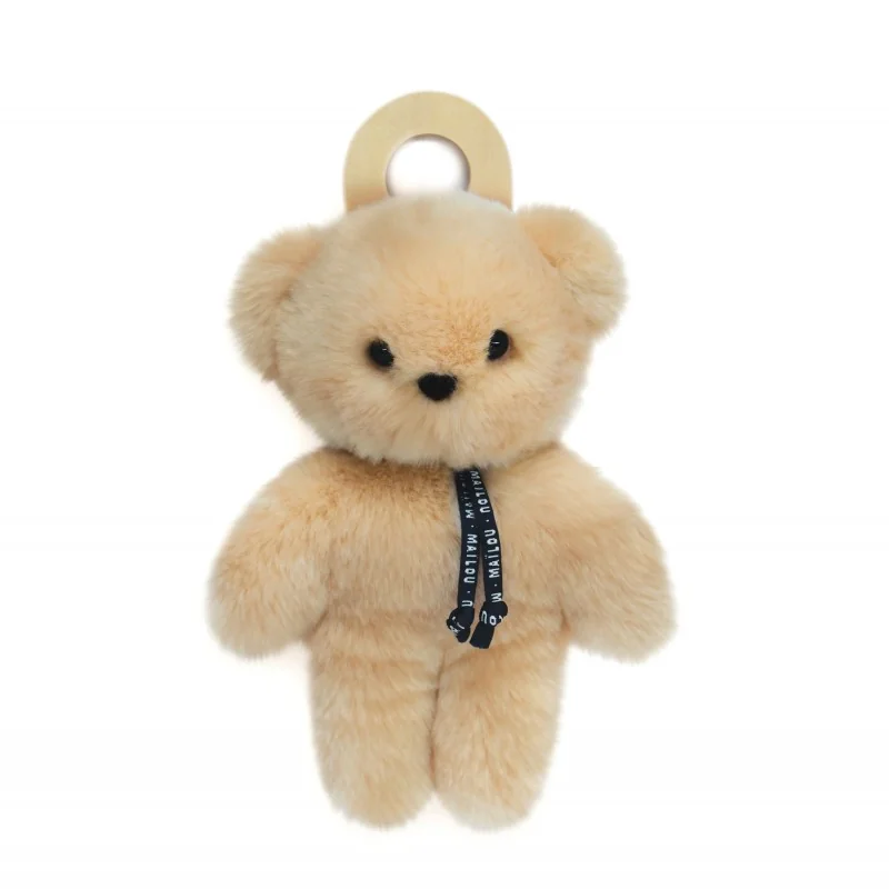 Doudou Ours - LE PETIT FRENCHIE - 30 cm - Beige signé Mailou Tradition sur son support
