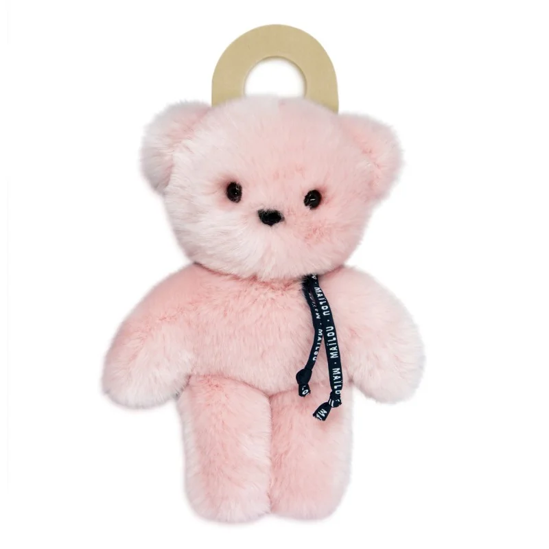 Doudou Ours - LE PETIT FRENCHIE - 30 cm - Rose signé Mailou Tradition sur son support Doudou Ours - LE PETIT FRENCHIE - 30 cm - Rose signé Mailou Tradition sur son support