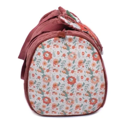 Sac weekend Mélimélos la biche signé Les Déglingos, vue de profil Sac weekend Mélimélos la biche signé Les Déglingos, vue de profil