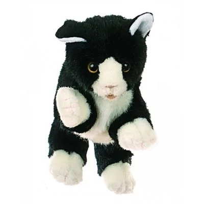Marionnette à main petit chat noir et blanc signée Living Puppets