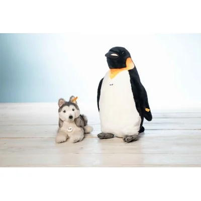 Peluche Husky Bernie - 33 cm en compagnie de Pingouin royal Palle Peluche Husky Bernie - 33 cm en compagnie de Pingouin royal Palle