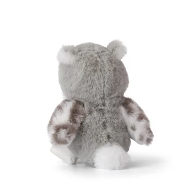 Peluche Chouette duveteuse grise WWW -15 cm, vue de dos Peluche Chouette duveteuse grise WWW -15 cm, vue de dos
