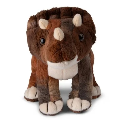 Peluche Triceratops Marron/Beige WWF - 15 cm, vue de face Peluche Triceratops Marron/Beige WWF - 15 cm, vue de face