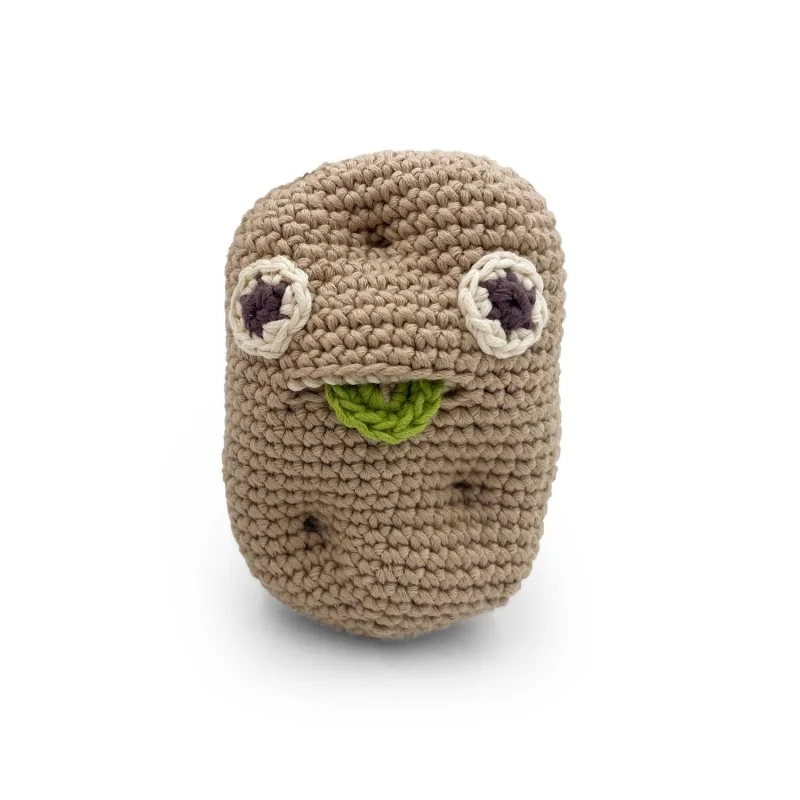 Pierre la Pomme de Terre - hochet pour bébé en coton bio de la collection Veggy Toys de la marque MyuM, vue de face