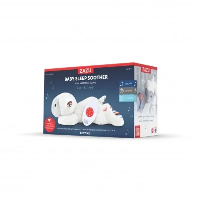 Peluche sonore a bruit blanc Liz l'agneau signée Zazu, dans son carton Peluche sonore a bruit blanc Liz l'agneau signée Zazu, dans son carton