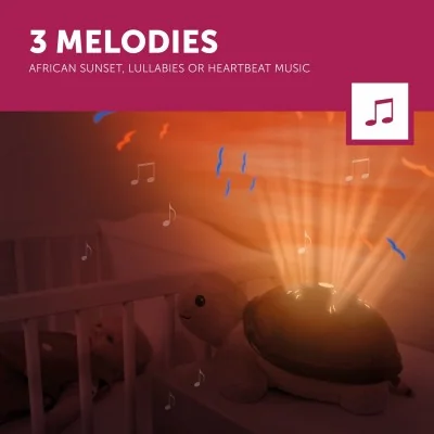 3 mélodies de la Veilleuse projecteur coucher de soleil Tim la tortue de la marque Zazu 3 mélodies de la Veilleuse projecteur coucher de soleil Tim la tortue de la marque Zazu