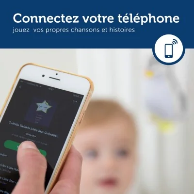Veilleuse musicale nomade bleue Zoë le pingouin signée Zazu, connectez votre téléphone pour vos propres chansons et histoires Veilleuse musicale nomade bleue Zoë le pingouin signée Zazu, connectez votre téléphone pour vos propres chansons et histoires