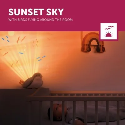 Veilleuse projecteur coucher de soleil Shally le moineau signée Zazu avec coucher de soleil africain Veilleuse projecteur coucher de soleil Shally le moineau signée Zazu avec coucher de soleil africain