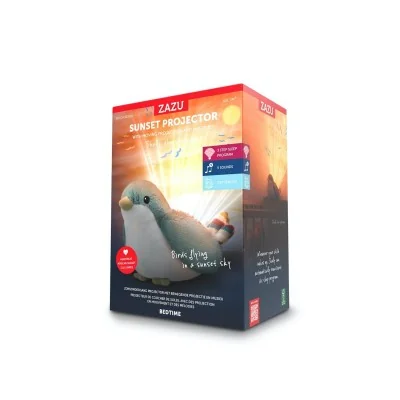Veilleuse projecteur coucher de soleil Shally le moineau signée Zazu dans son carton d'emballage Veilleuse projecteur coucher de soleil Shally le moineau signée Zazu dans son carton d'emballage