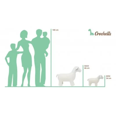Comparaison de taille des versions MAXI et MINI de la Peluche mouton en crochet signée Crochetts