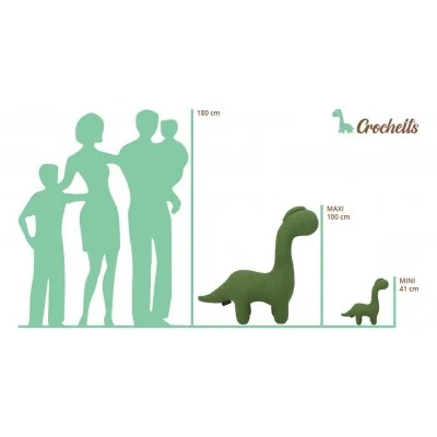 Comparaison des Peluches dinosaure en crochet MINI et MAXI signées Crochetts Comparaison des Peluches dinosaure en crochet MINI et MAXI signées Crochetts