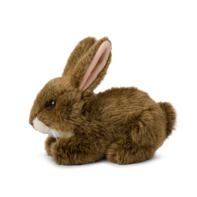 Peluche lièvre brun couché WWF - 19 cm