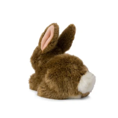 Peluche lièvre brun couché WWF - 19 cm, vue de dos