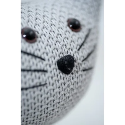 Peluche chat en crochet MINI signée Crochetts, gros plan sur le museau Peluche chat en crochet MINI signée Crochetts, gros plan sur le museau