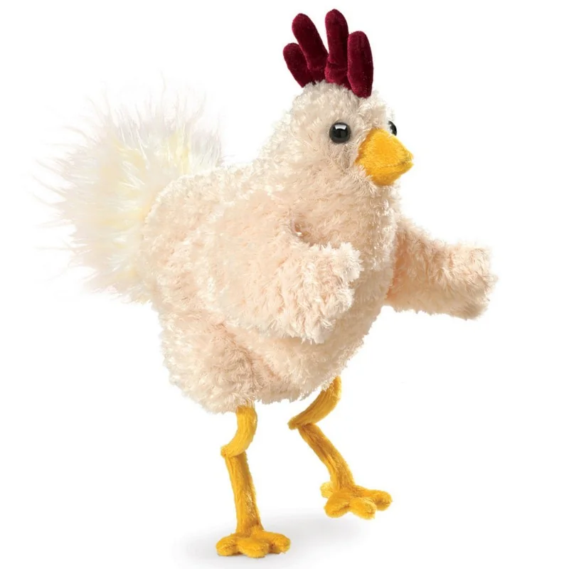 Marionnette à main Poulet funky signée Folkmanis