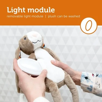 Peluche veilleuse musicale Bo le lapin signée Zazu Kids avec module lumineux Peluche veilleuse musicale Bo le lapin signée Zazu Kids avec module lumineux