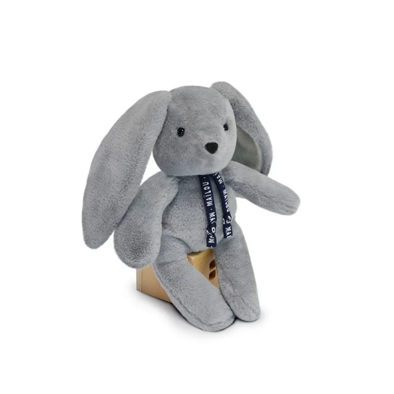 Petite Peluche Lapin Dorlotin - Gris signée Mailou Tradition Petite Peluche Lapin Dorlotin - Gris signée Mailou Tradition