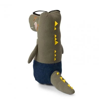 Peluche Alligator Alfred avec lunettes signée Picca Loulou, vue de dos Peluche Alligator Alfred avec lunettes signée Picca Loulou, vue de dos